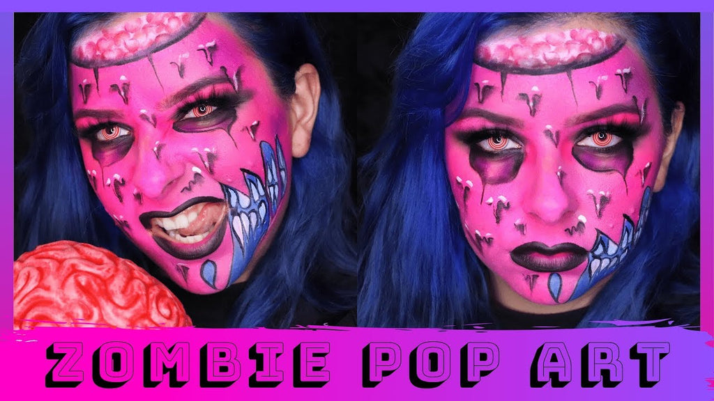 Maquillage Zombie Pop Art avec nos Lentilles Halloween Fashion Lentilles