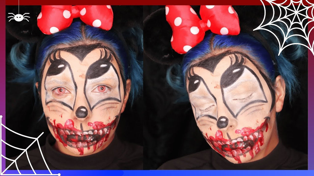 Maquillage Halloween : Minnie Ensanglantée avec les Lentilles Fantaisie Fashion Lentilles