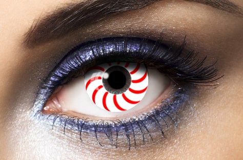 lentilles spiral rouge et blanches