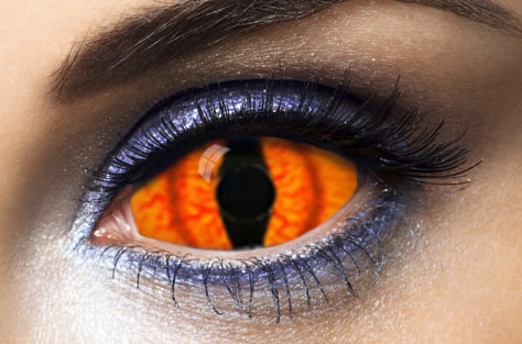 lentilles yeux de chat orange