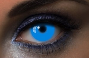 lentilles bleues fluo