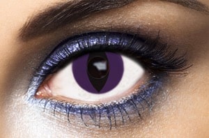 lentilles yeux de chat violet